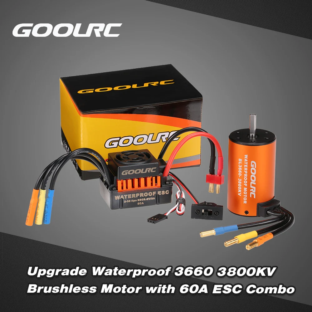 GoolRC обновление водонепроницаемый 3660 3800KV бесщеточный двигатель с 60A ESC