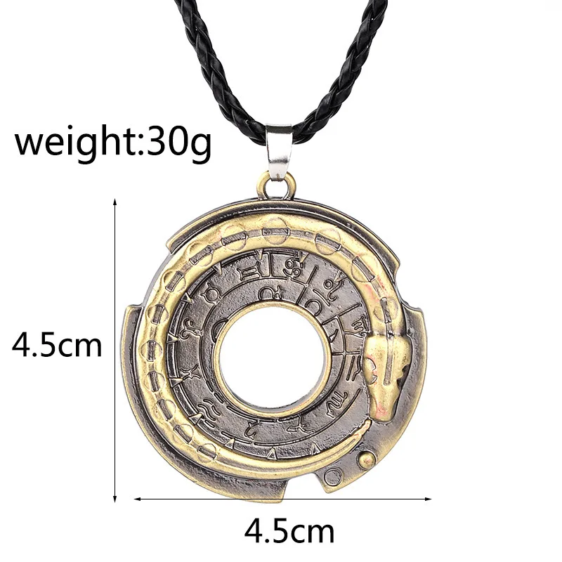 Модные кожаные ожерелья и подвески Ouroboros змеиная руна с круглой веревкой амулет