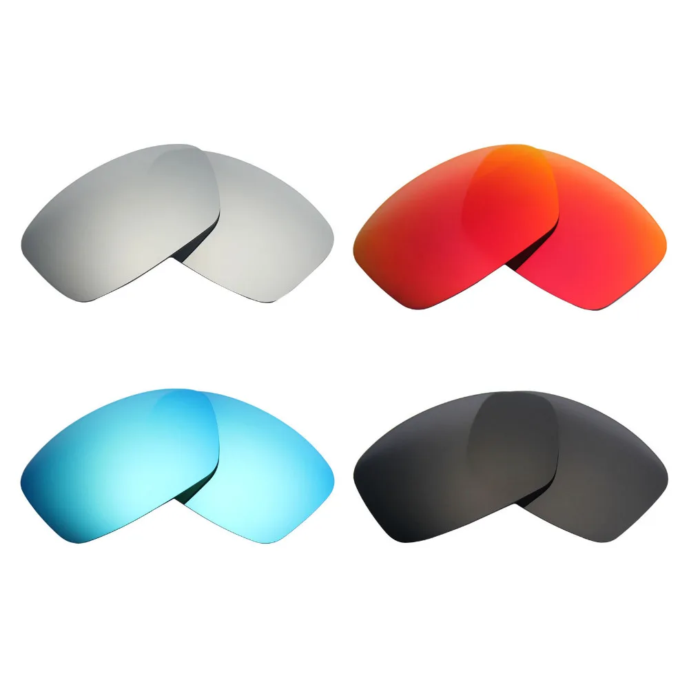 

4 Pairs MRY POLARIZED Replacement Lenses for-Oakley Hijinx Sunglasses Stealth Black & Ice Blue & Fire Red & Silver Titanium