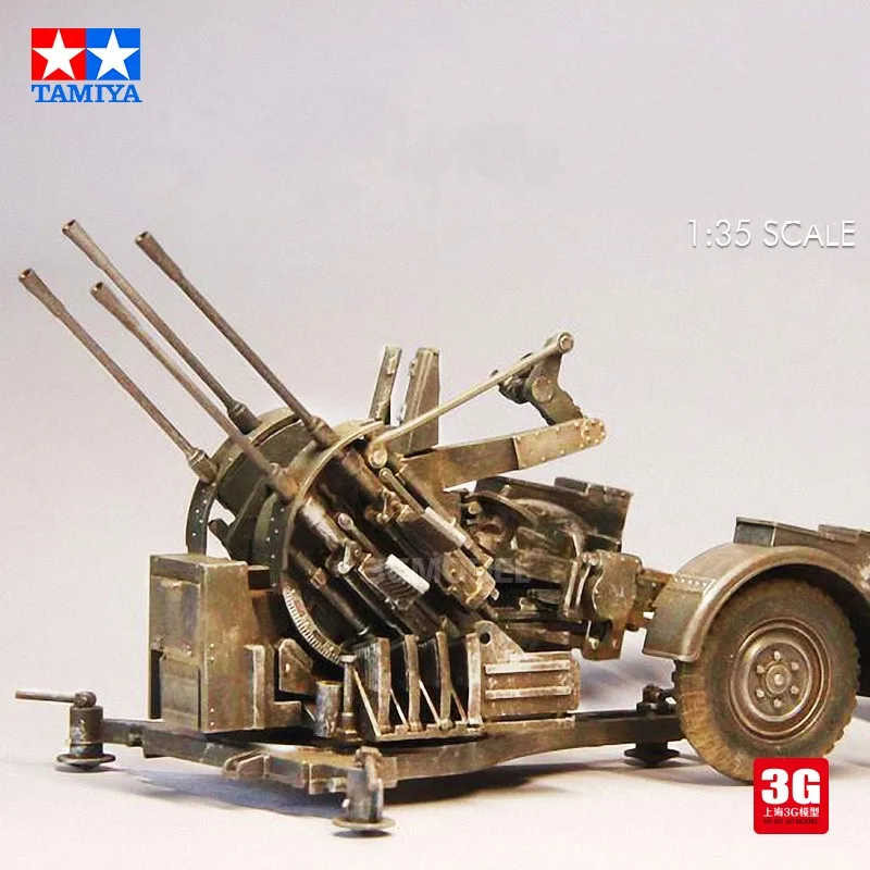 Military Tamiya 1 35 Flakvierling 38 2cm Flak Plastic Model Toys Hobbies