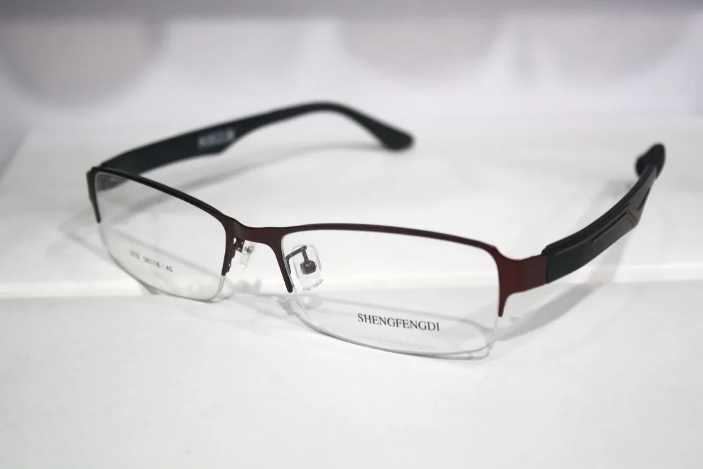 Темно-красный сплава рама широкие брючины Оптический на заказ оптические линзы