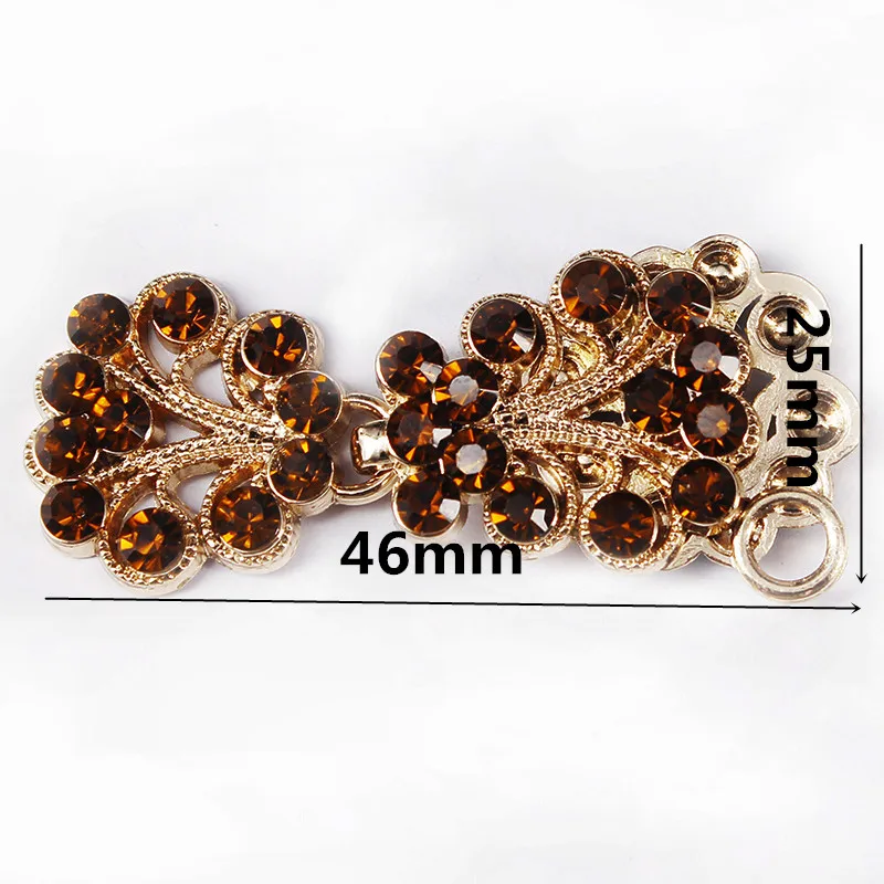 Набор из 20 замков для поделок застежек на кнопках коричневых кристальных золотых