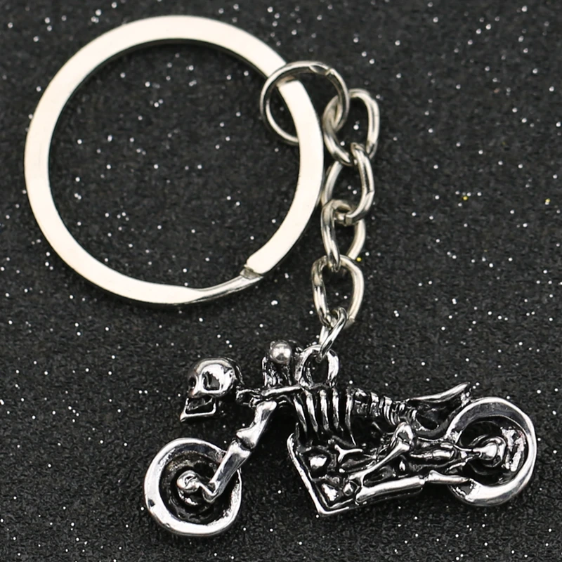 Ghost Rider брелок для мотоцикла скелета черепа ребра кольцо ключей винтажное панк