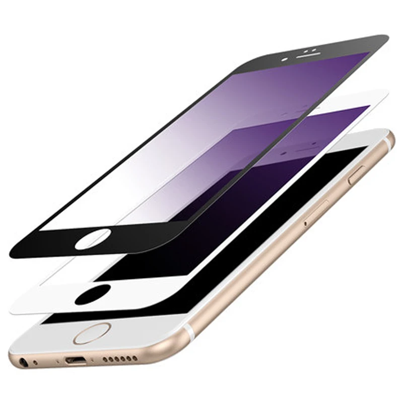 Закаленное стекло для iphone 6 6s полноэкранное 3D покрытие анти Фиолетовое защитное
