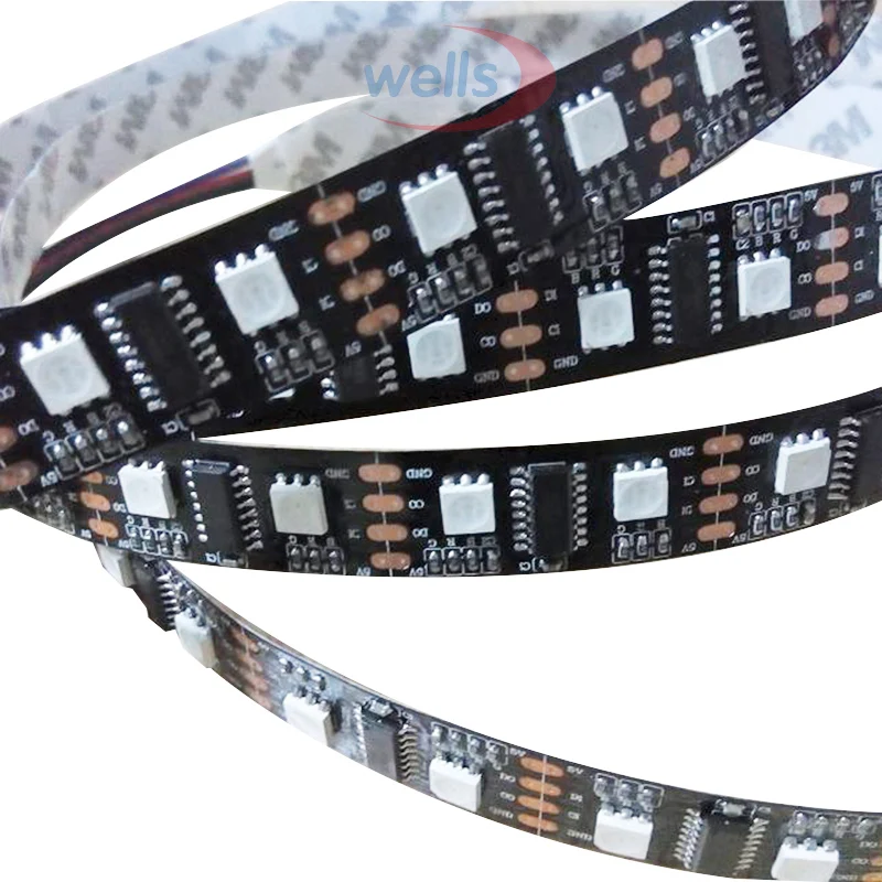 Оптовая продажа светодиодов 1 м/5 м 32/48/52/60 светодиодов/м пикселей LPD8806 IC Dream Color SMD 5050