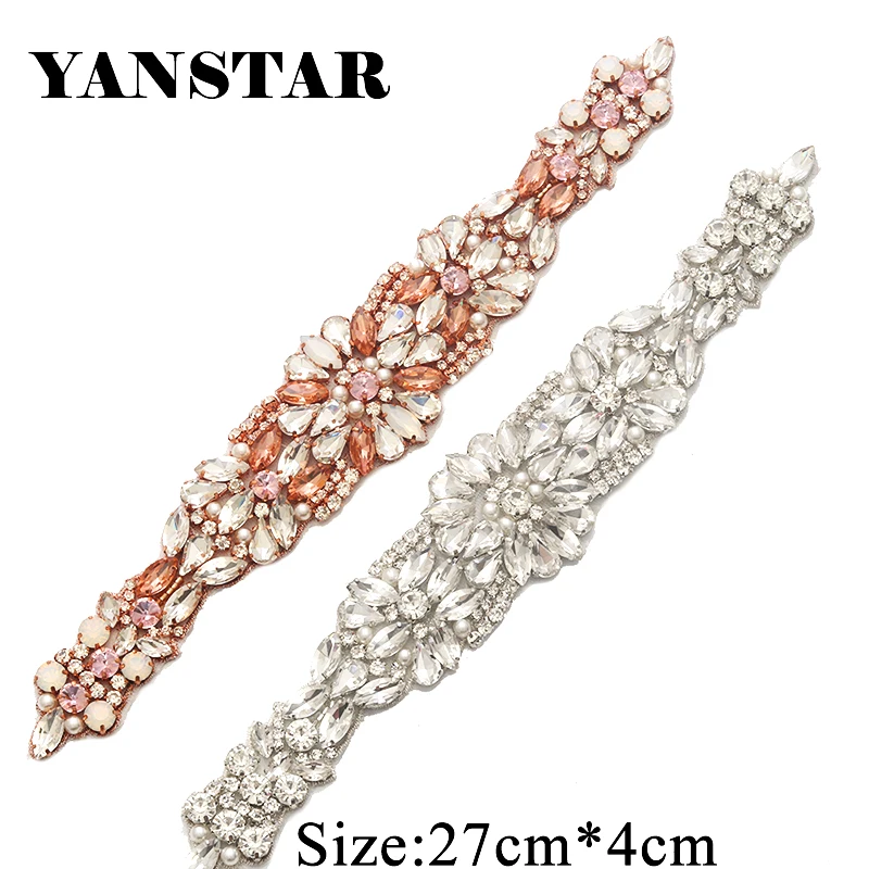 YANSTAR 1 шт. ремешок для свадебного платья аппликация из горного хрусталя для свадебного платья Пояс DIY ремешок для свадебного платья свадебные украшения YS938