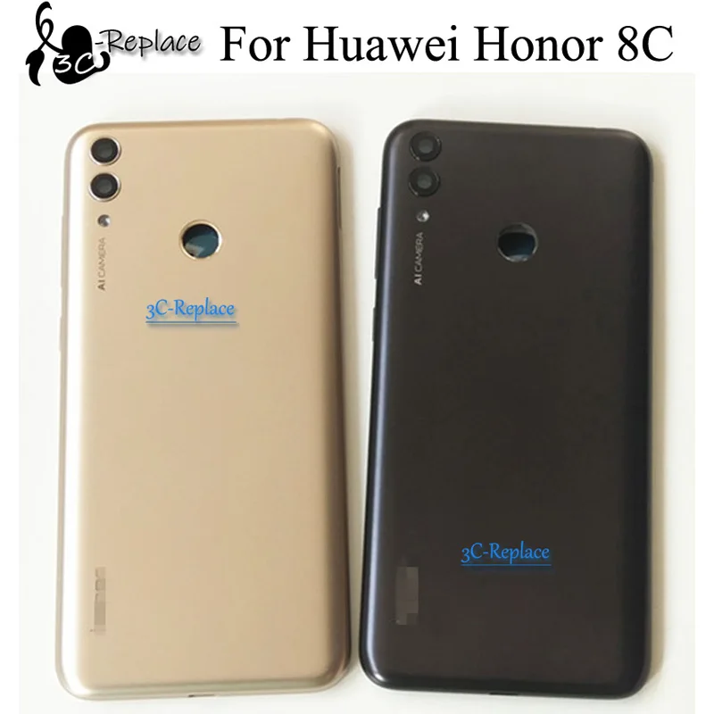 6,26 дюймов для huawei Honor 8C BKK-AL00 BKK-TL00 BKK-AL10 BKK-LX1 BKK-L21 задняя Батарея крышка дверца батарейного Корпус чехол сзади Стекло запчасти
