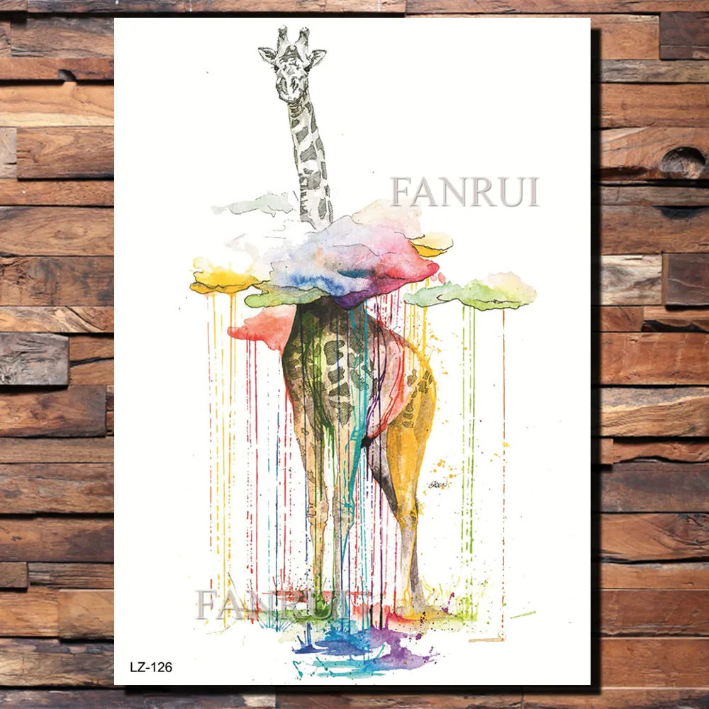 Временная тату-наклейка FANRUI в виде цветка розы лапы птицы перо черепаха