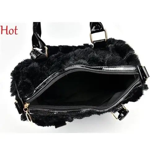 Дамы искусственного меха сумки в форме сердца узор роскошный сумочка женщины