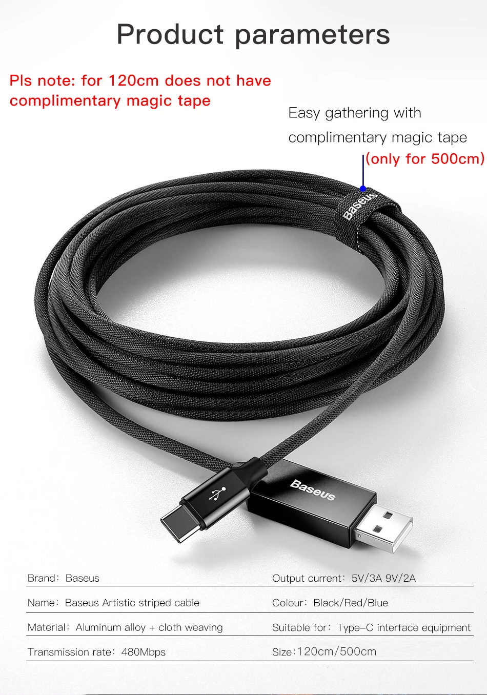 Кабель Baseus длиной 5 м usb type-C для быстрой зарядки samsung S10 USB-C кабель type-C для huawei Xiaomi Mi 9 Oneplus 6t USBC зарядное устройство