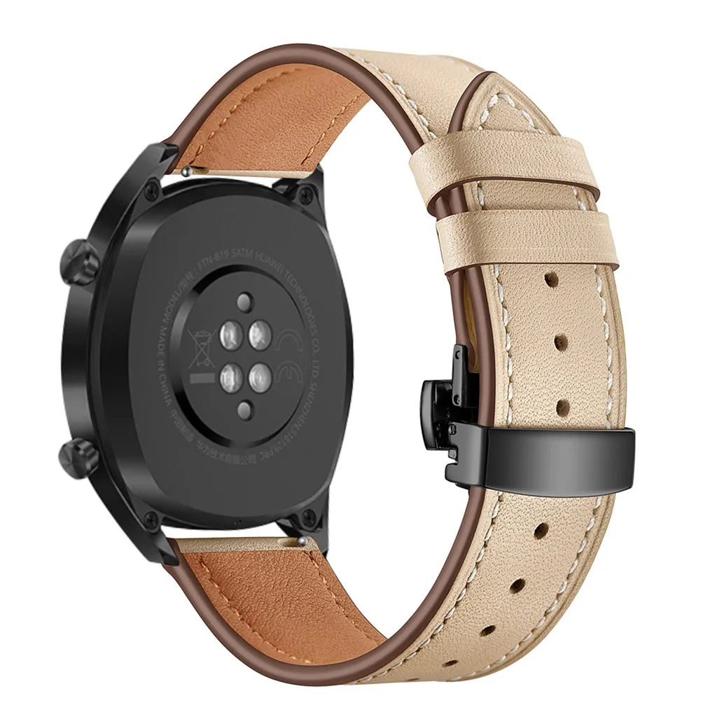Умные часы Smartband с черной бабочкой, кожаный ремешок для наручных часов, ремешок для huawei GT Watch 22 мм, умные часы, ремешки