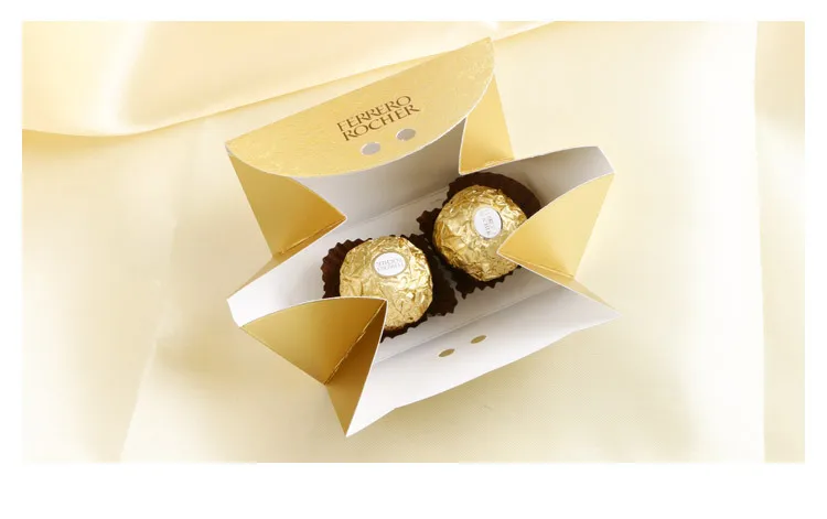 100 шт. Mariage et Cadeaux Baby Shower Papier de boite sucrerie Pour Ferrero Rocher Chocolat БОТЭ avec Рубан doux