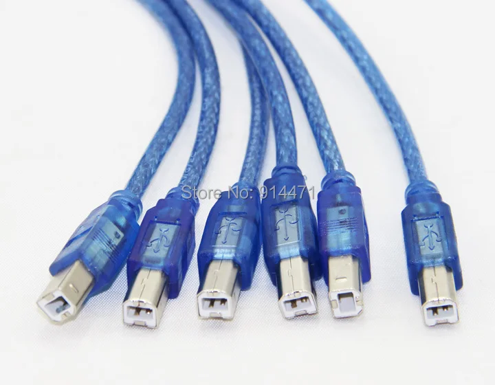 Bochara USB 2,0 кабель для принтера тип A папа-Тип B папа двойное экранирование(фольга+ Плетеный) Высокая скорость 30 см 50 см 100 см