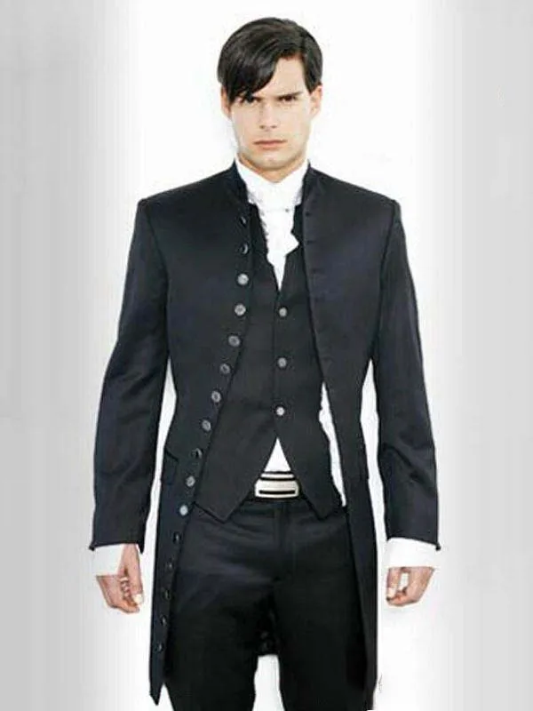 Пиджак Swallowtail на многих пуговицах черные крутые красивые мужские костюмы блейзер