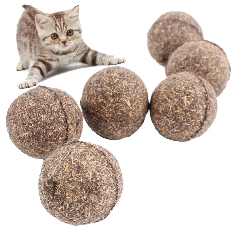 1 шт Pet Игрушки для котов натуральный котенок здорового смешно обрабатывает мяч для Товары для кошек котенок - Цвет: As picture