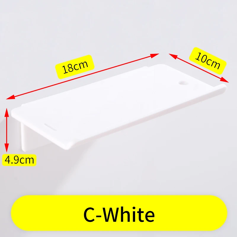 C-White Полка для ванной комнаты, угловой держатель для мобильного телефона, черный держатель для туалетной бумаги, настенные всасывающие полки для чашек, стеллаж для хранения, лоток - Цвет: C-White