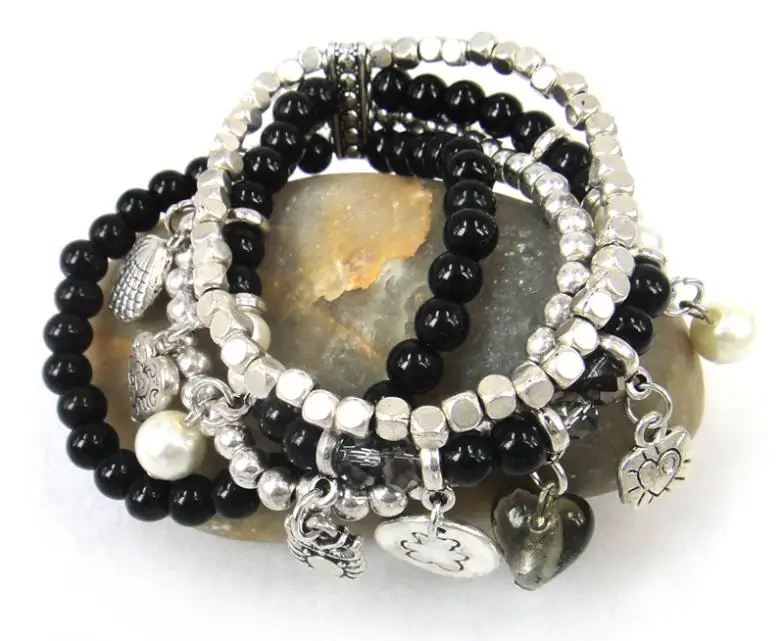 Бесплатная доставка женский черный полудрагоценный камень с медведем из сплава