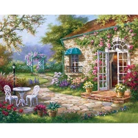 5d diy diamond mosaic diamond embroidery epitome of the garden a flower shop embroidered cross stitch home decoration gift