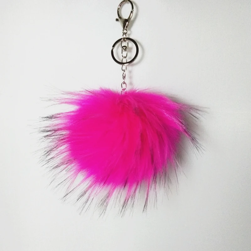 Новый стиль Искусственный мех брендовый 15 см помпон брелок для сумки подвеска