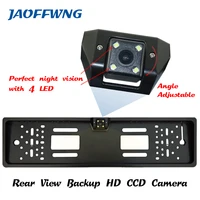 for ccd hd car rear view camera backup reverse universal camera european license plate frame night vision with led camera