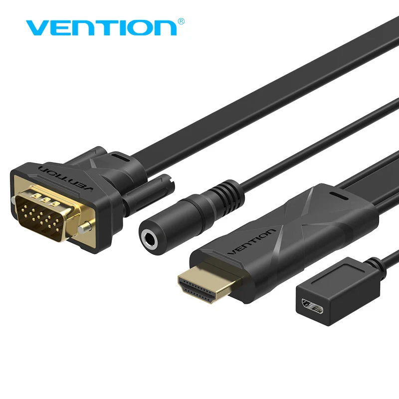 Vention HDMI VGA конвертер кабель с 3 5 мм аудио адаптер питанием 1080P для Xbox 360 PS3 ноутбука