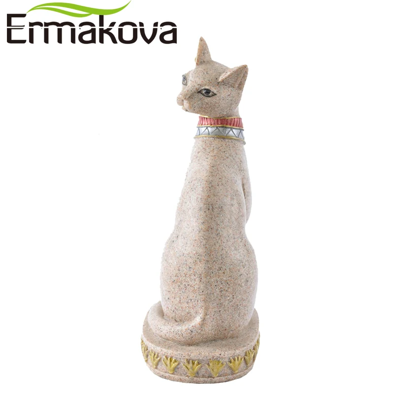Ермакова, статуя бастета из песчаника, египетский кот, фигурка Божья кошка, Древний Египет, натуральный песчаник, скульптура для рукоделия, домашний стол, Декор