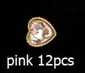 light pink 12 шт. Kawaii розовое сердце кристалл в металлический ободок лоток материал украшение для DIY ювелирные аксессуары сладкое сердце Красный горный хрусталь - Цвет: light pink