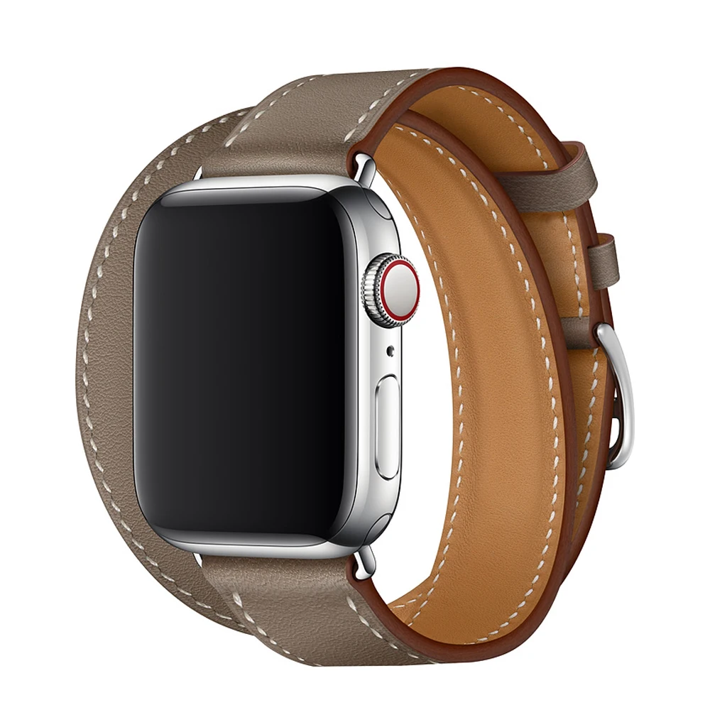 Кожаный ремешок для Apple watch группа 42 мм 38 iWatch 4 44 40 двойной походный браслет 3 2 1 herme |