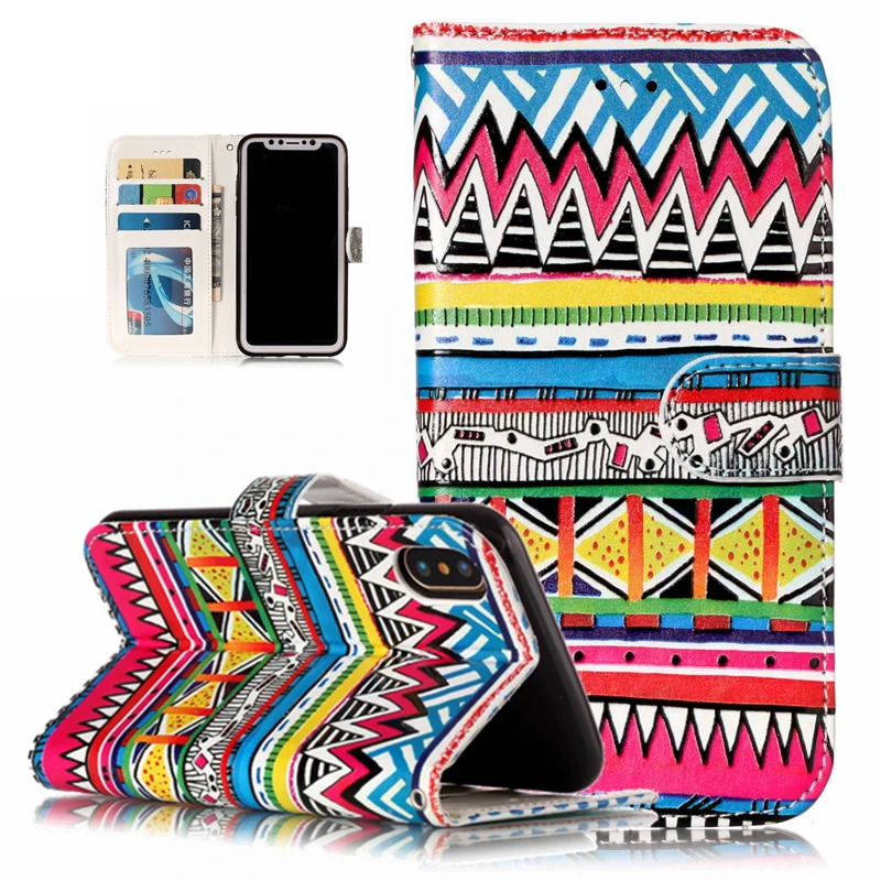 Модный кожаный чехол-бумажник с 3D рельефным покрытием и откидной крышкой мягкий