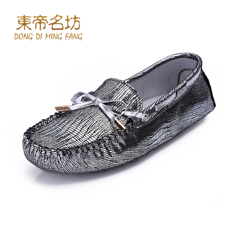 Новое Прибытие Кожа Квартиры Замшевые Мокасины Резиновая Подошва Бабочка Узел