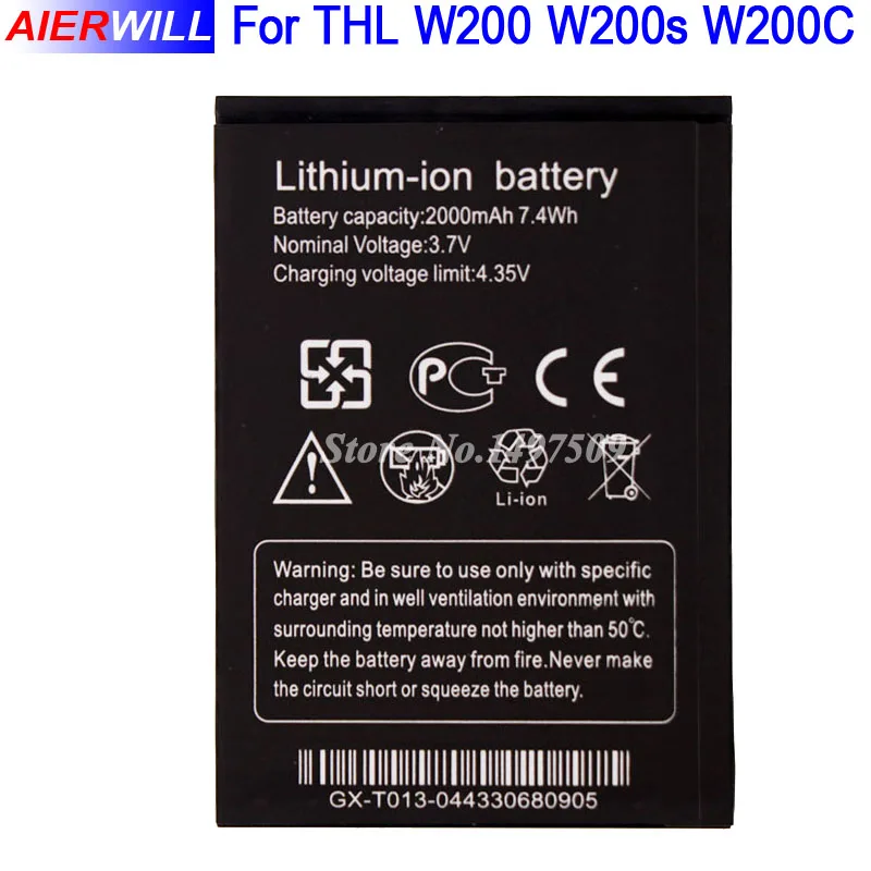 10 шт./лот аккумулятор THL W200 для W200S W200C Bateria Batterij высокого качества 2000 мАч |