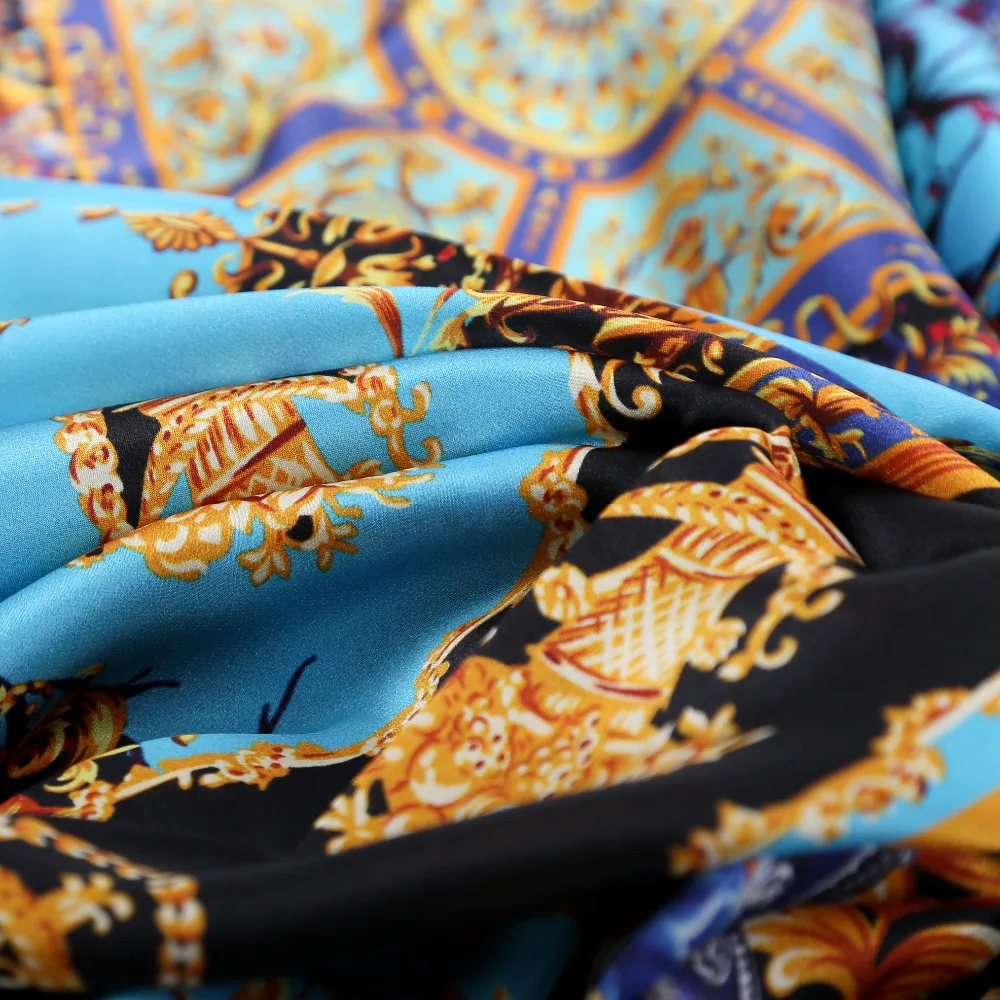 100% Шелковый весенний женский шарф с цветочным принтом квадратная шаль