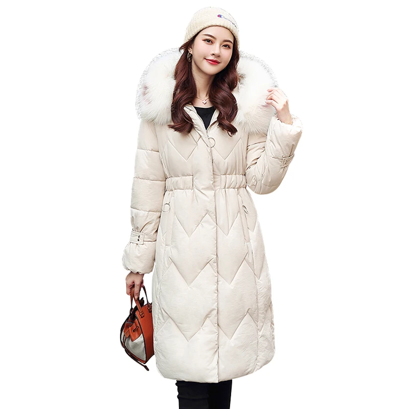 Winter parkas jackets new women's coats elegant fashion fur collar hooded thick long jacket winter snow coat parkas jackets