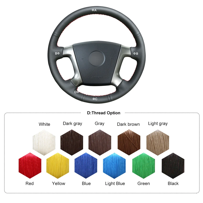 MEWANT Hand-Stitched Comfortable Black Artificial Leather Steering Wheel Cover for Chevrolet Epica 2006 2007 2008 2009 2010 2011 |