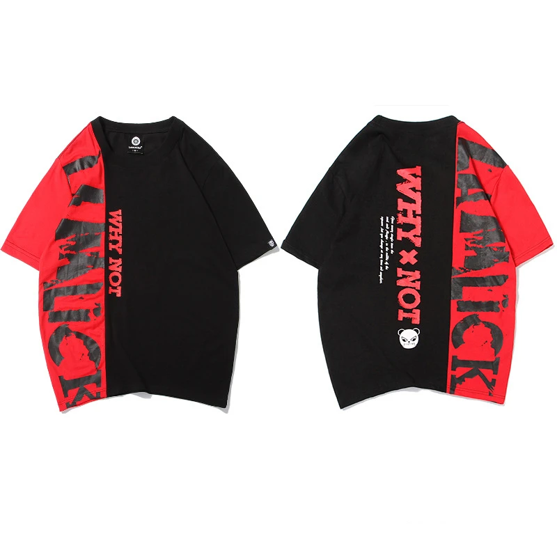 

2019 Summer Hip Hop Patchwork T-shirts Men Streetwear Tshirt O-Neck Short Sleeve Hip Hop Tops Tees for Male Plus Size 5XL ZC006