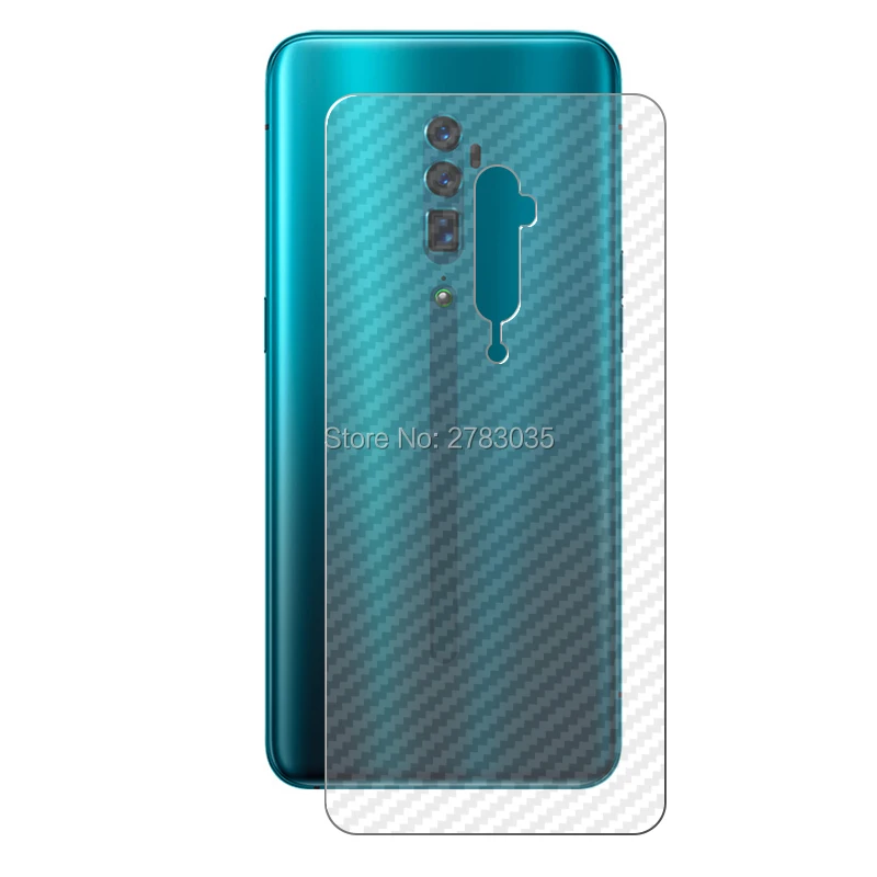 Для OPPO Reno 10x zoom 6," 1 комплект = мягкая задняя пленка из углеродного волокна+ ультратонкая прозрачная защитная пленка для переднего экрана из закаленного стекла