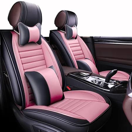 Pink Luxury Передний+ задний) кожаные чехлы на сиденья для Mazda CX-9 cx9 demio familia premacy дань 6 gg gh gj 2010 2009 2008 2007 - Название цвета: Pink Luxury