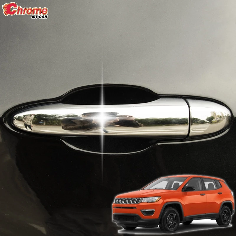 Накладка на боковую дверную ручку для Jeep Compass MP 2017 2018 2019 2020 хромированная накладка