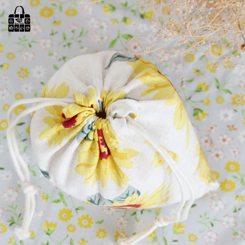 Sunflowers printed 100% cotton bag Travel Accessories Clothes underwear shoes toy Storage Pouch Luggage Packing Organizers | Багаж и сумки