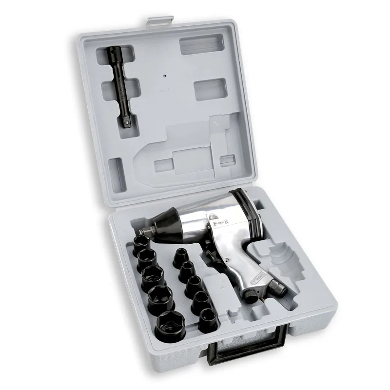 

New 1/2" Sq. Dr. pneumatic air impact socket wrench kit One hammer front exhaust 312Nm (230 FT/LBS)