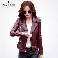 pinkyisblack s 5xl fashion 2022 autumn winter women leather coat female slim short leather jacket womens outerwear