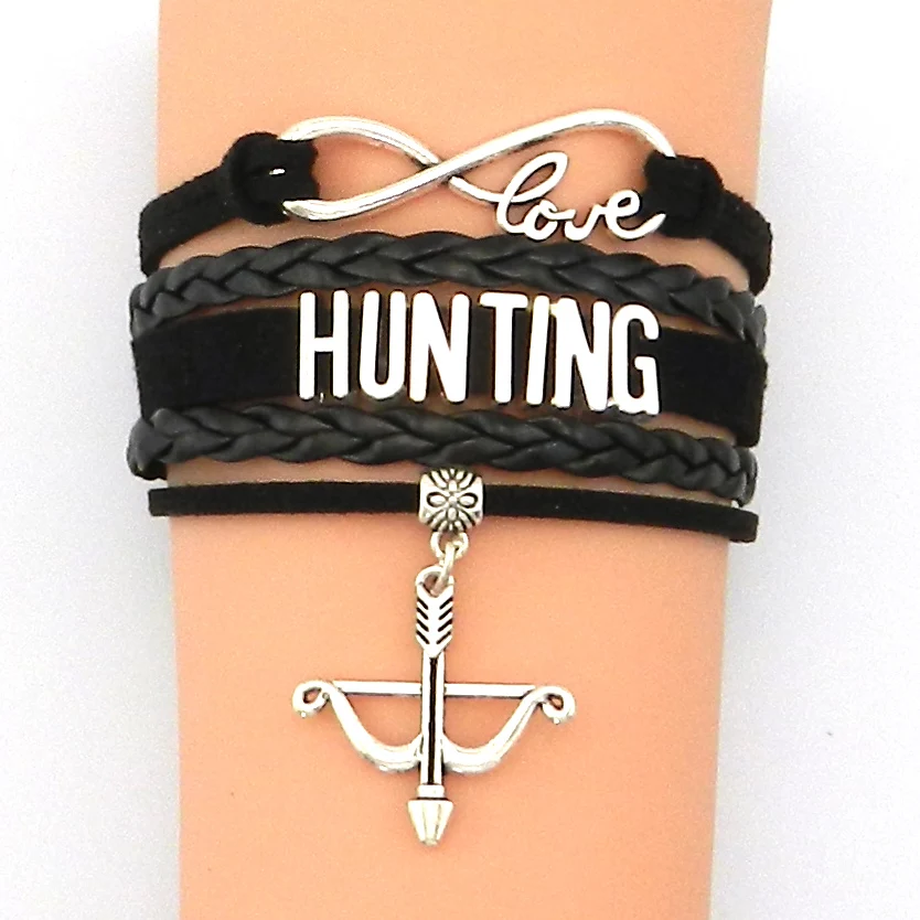 Прямая доставка Бесконечная любовь охотничий браслет арбалет Шарм черный