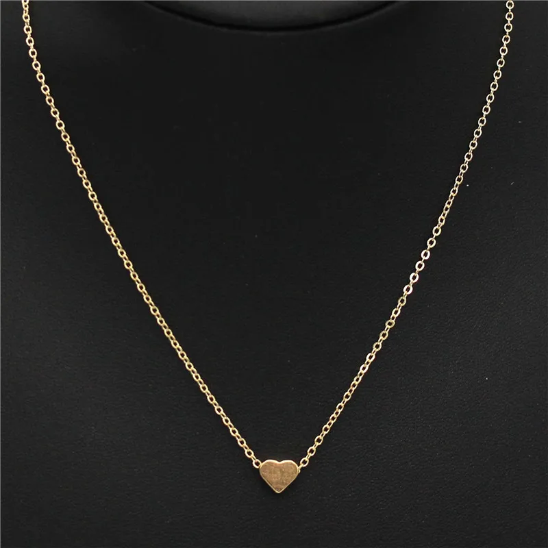 Минималистичные золотые серебряные сердечные колье на цепочке для женщин Новая модная шокер-колье ювелирные изделия в подарок.