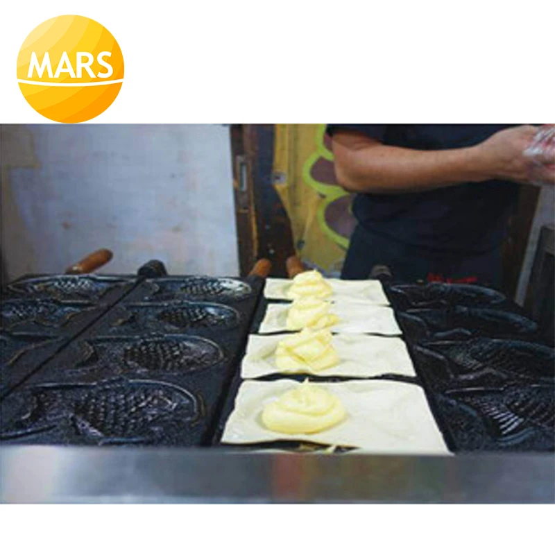 Коммерческий круассан Taiyaki машина чайник газовая рыба вафельница конус машины железная Сковорода в пищевом оборудовании с CE