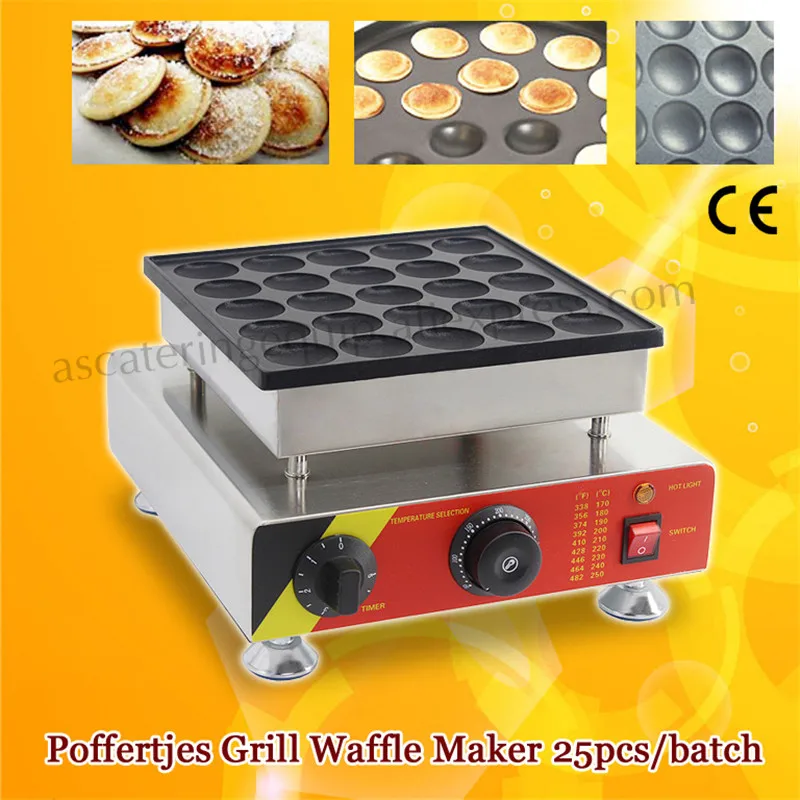 Poffertjes машина из нержавеющей стали маленькая машина для блинов с антипригарным покрытием Poffertjes гриль вафельница 25 шт. формы