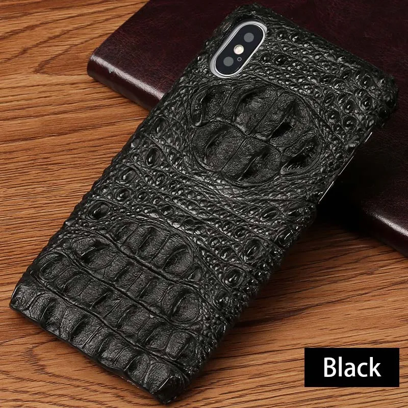 BLACK Высококачественный Роскошный кожаный чехол из натуральной кожи для Apple iphone 7 11 11Pro 11 Pro MAX 6 8 X XS противоударный 3D защитный - Цвет: BLACK