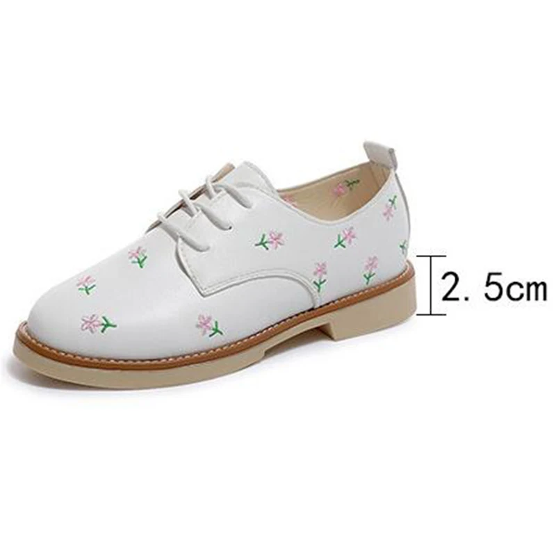 

COVOYYAR 2019 Flowers Women Flats Spring Autumn Vintage Embroidered Low Heel Brogue Shoes Platform Lace Up Casual Shoes WFS925