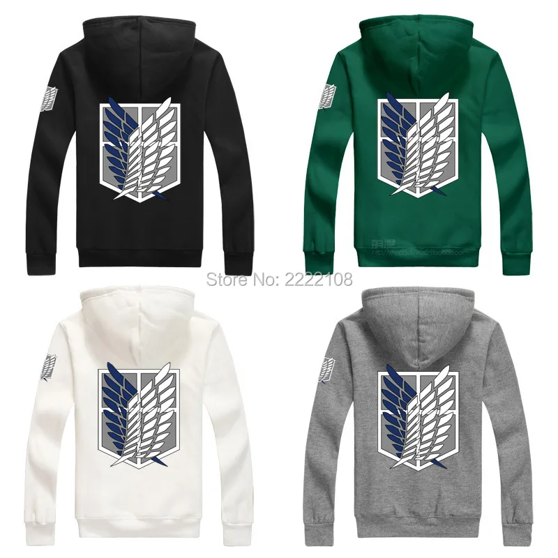 Cheap Anime Shingeki No Kyojin Attack On Titan Cosplay Costume Jacket Scratched Velvet Casual Hoodies Sweatshirt ForUnisex | Тематическая