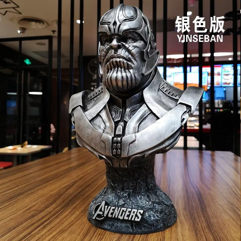 Silver Marvel Comics 1:2 масштаб 36 см статуя Таноса Смола статуэтка Коллекционная Фигурка домашний Декор Аксессуары для косплея подарки для мужчин - Цвет: Silver