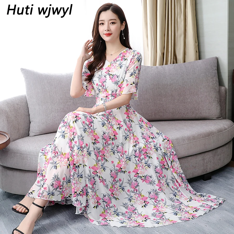 3XL размера плюс с принтом Бохо миди сарафан бодикон винтажные вечерние платья 2020